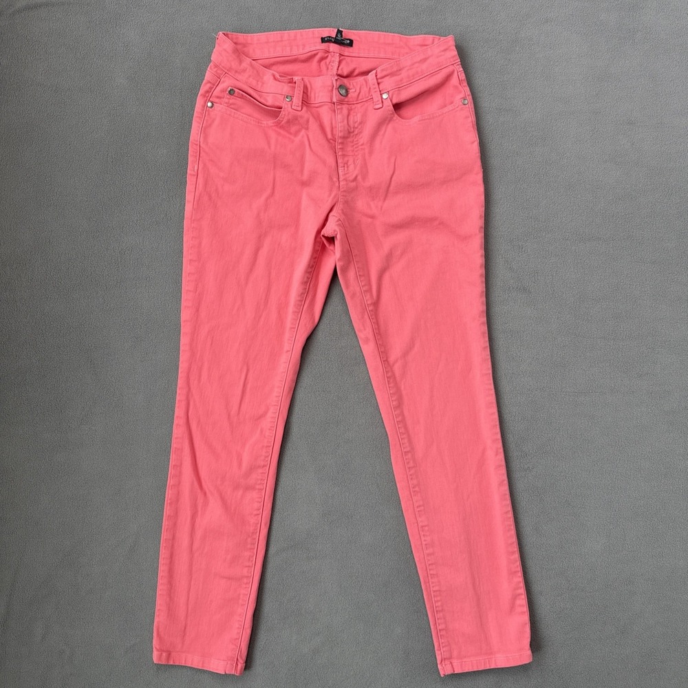 Eileen Fisher Jeans Womens 4 Pink Slim Low Rise Stretch Organic Cotton Denim